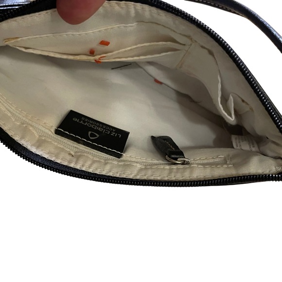 Liz Claiborne Mushroom & Moon Wristlet‎ Clutch Bag Zip Closure Black & White - Picture 5 of 6